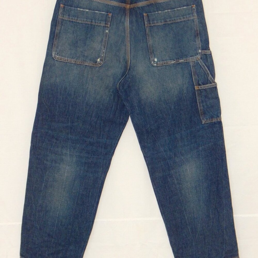 DIESEL D-FRANKY Regular Fit CARROT Men Cropped JEANS Dark Faded Ripped 32x30 NWT